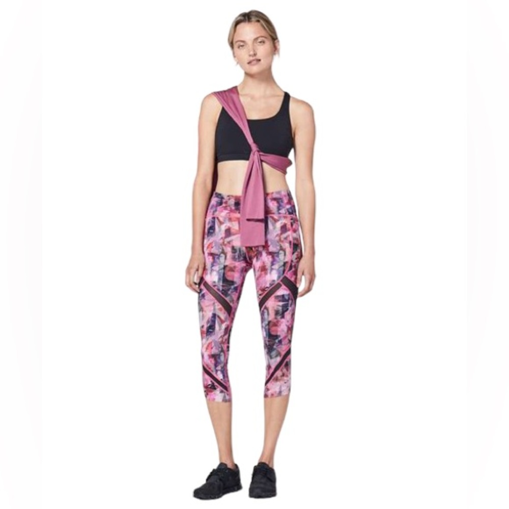 Lululemon On Pace Crop *21" in Sun Dazed Multi Pink Mesh 8